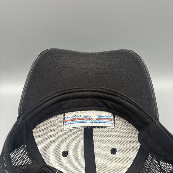 Patagonia Black Trucker Hat Snapback Mesh Cap Logo Patch One Size Adjustable - Picture 6 of 6